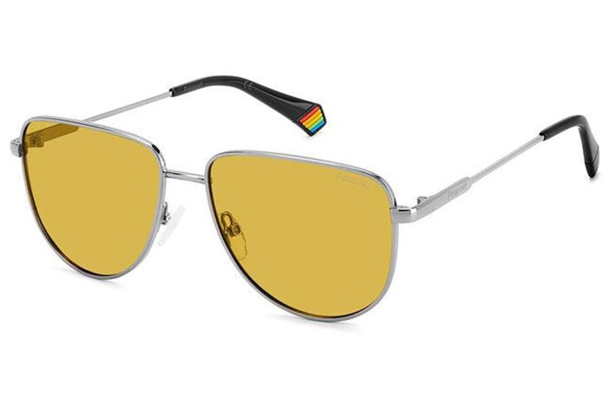 Слънчеви очила Polaroid PLD6196/S/X 6LB/MU Polarized Овални Сребърна