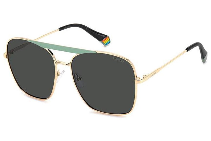 Слънчеви очила Polaroid PLD6201/S/X 3JN/M9 Polarized Квадратни Златна