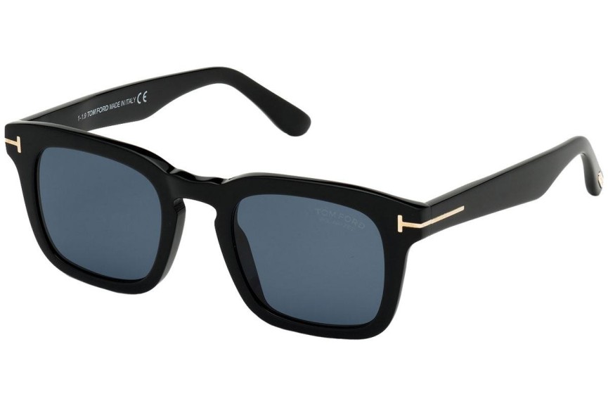 Слънчеви очила Tom Ford Dax FT0751 01V Polarized Квадратни Черна