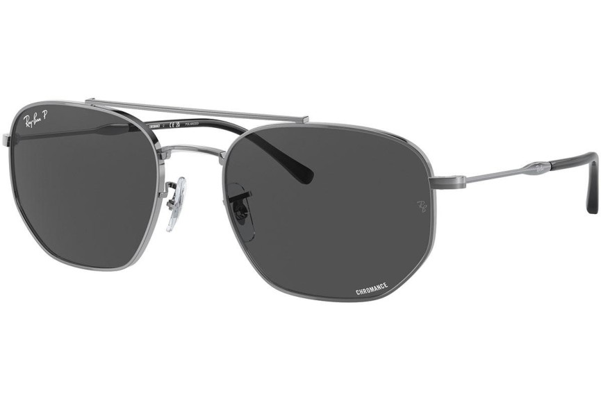 Слънчеви очила Ray-Ban RB3707 004/K8 Polarized Пилотни Сребърна