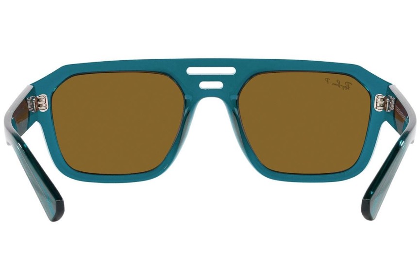 Слънчеви очила Ray-Ban Corrigan RB4397 668383 Polarized Flat Top Синя