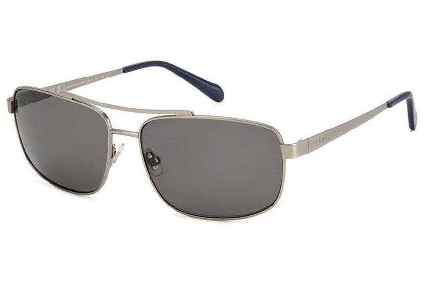 Слънчеви очила Fossil FOS2130/G/S R81/M9 Polarized Правоъгълни Сребърна