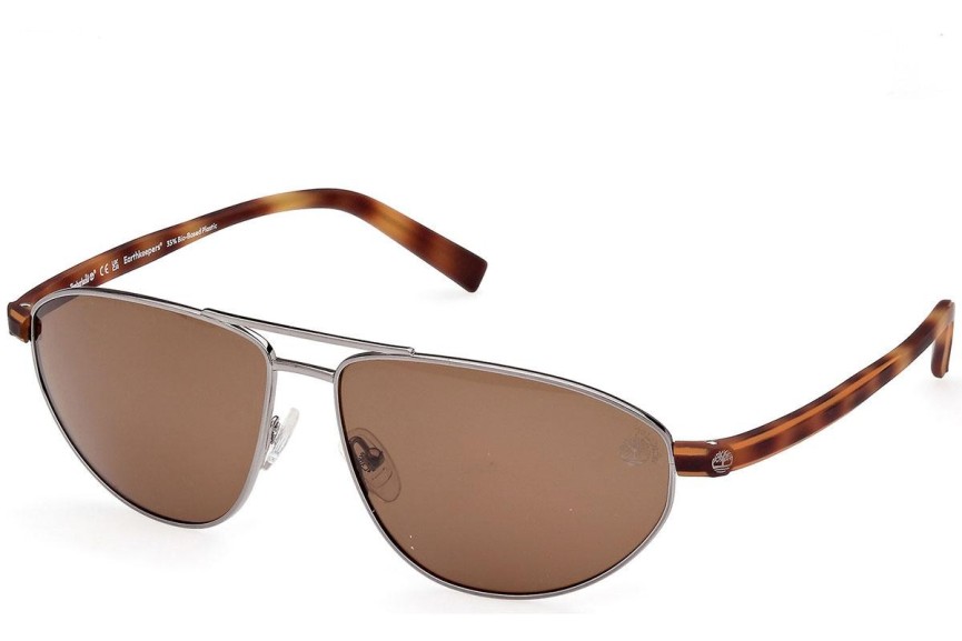 Слънчеви очила Timberland TB9324 08H Polarized Пилотни Сребърна