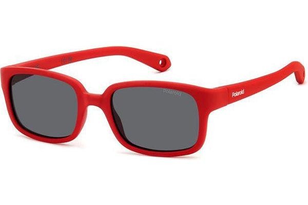 Слънчеви очила Polaroid Junior PLDK008/S 0Z3/M9 Polarized Правоъгълни Червена