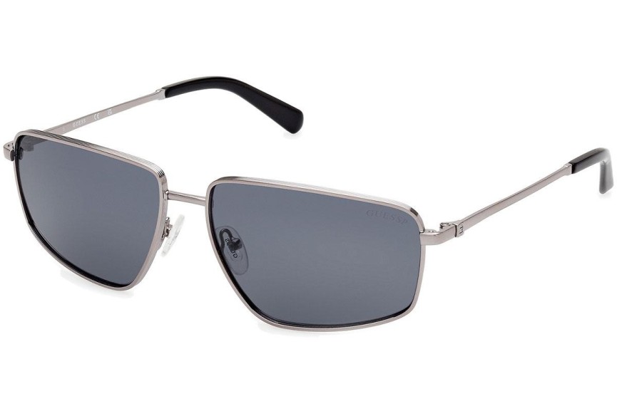 Слънчеви очила Guess GU00088 08D Polarized Правоъгълни Сребърна