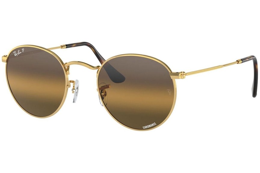 Слънчеви очила Ray-Ban Round Metal RB3447 001/G5 Polarized Заоблени Златна