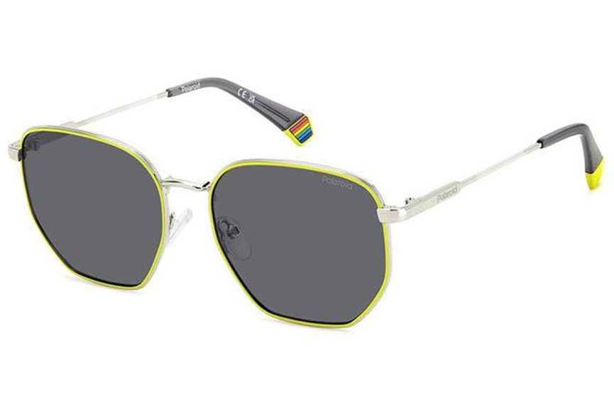 Слънчеви очила Polaroid PLD6214/S/X KU2/M9 Polarized Правоъгълни Сребърна