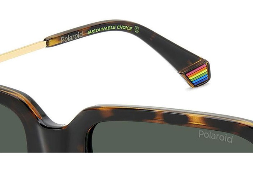 Слънчеви очила Polaroid PLD6220/S/X 086/UC Polarized Правоъгълни Хавана