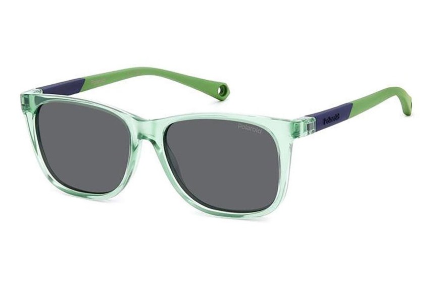 Слънчеви очила Polaroid Junior PLD8058/S 1ED/M9 Polarized Правоъгълни Зелена