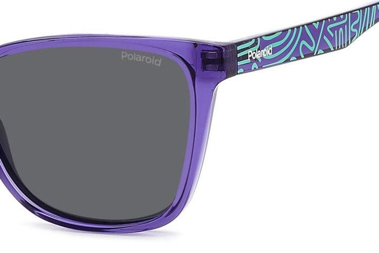 Слънчеви очила Polaroid Junior PLD8062/S B3V/M9 Polarized Око на котка Виолетова