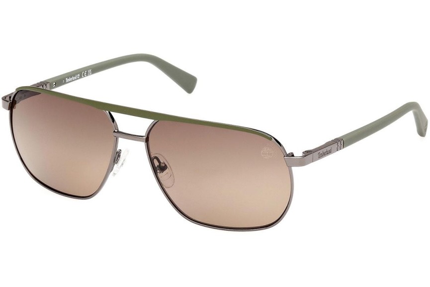 Слънчеви очила Timberland TB00027 06H Polarized Квадратни Сребърна