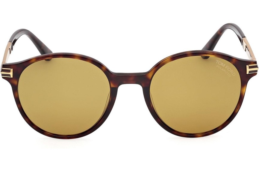 Слънчеви очила Tom Ford Araki FT1184 52H Polarized Заоблени Хавана