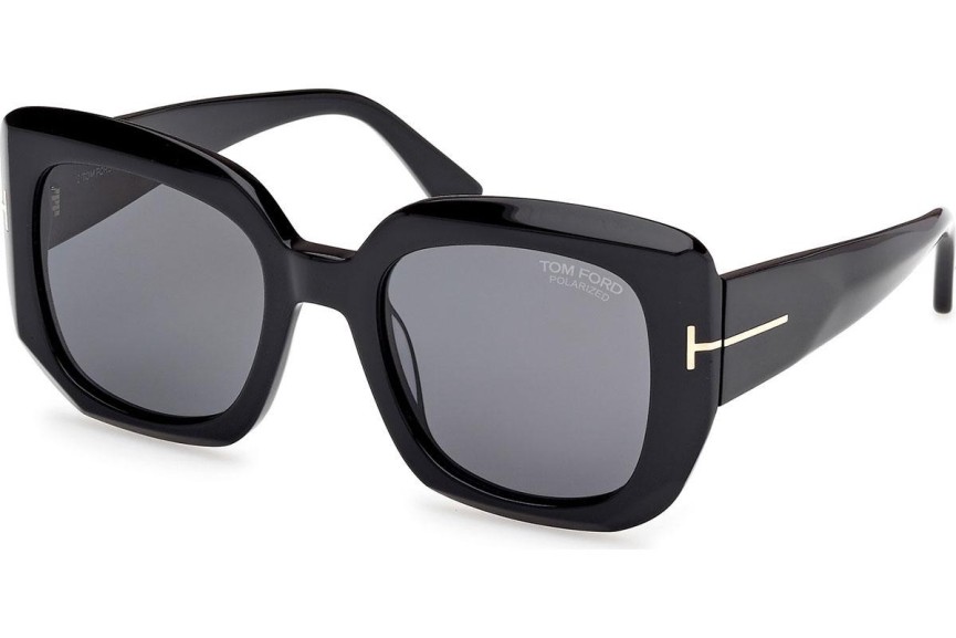 Слънчеви очила Tom Ford Carla-02 FT1220 01D Polarized Око на котка Черна