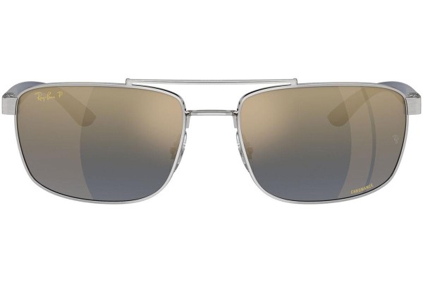 Слънчеви очила Ray-Ban RB3737CH 003/J0 Polarized Правоъгълни Сребърна