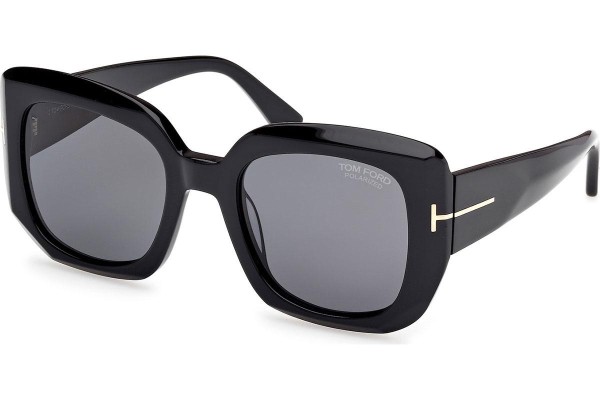 Слънчеви очила Tom Ford Carla-02 FT1220 01D Polarized Око на котка Черна