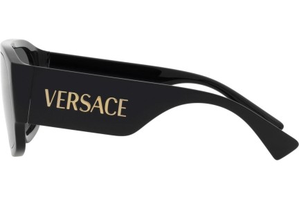 Слънчеви очила Versace Logo Aviator VE4439 GB1/87 С единични стъкла | Shield Черна