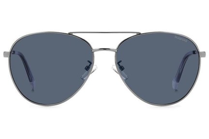 Слънчеви очила Polaroid PLD4142/G/S/X 6LB/C3 Polarized Пилотни Сребърна