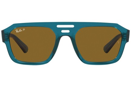 Слънчеви очила Ray-Ban Corrigan RB4397 668383 Polarized Flat Top Синя