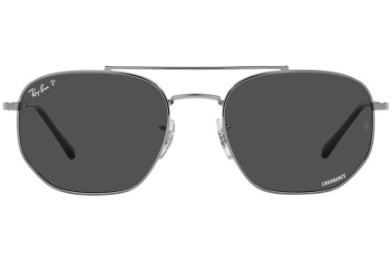 Слънчеви очила Ray-Ban RB3707 004/K8 Polarized Пилотни Сребърна