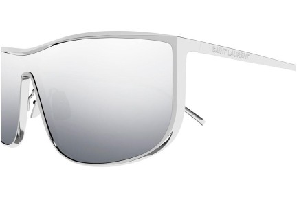 Слънчеви очила Saint Laurent SL605LUNA 003 С единични стъкла | Shield Сребърна