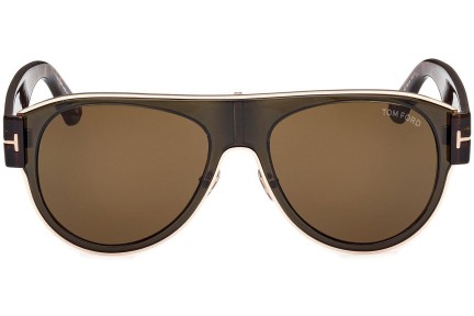 Слънчеви очила Tom Ford Lyle-02 FT1074 51J Пилотни Кафява