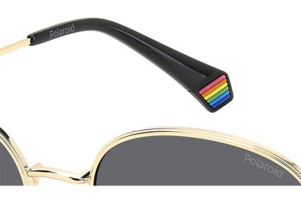 Слънчеви очила Polaroid PLD6215/S/X 2F7/M9 Polarized Заоблени Златна