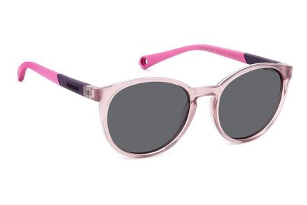 Слънчеви очила Polaroid Junior PLD8059/S 35J/M9 Polarized Заоблени Розова