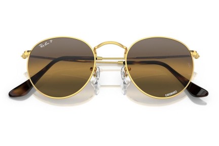 Слънчеви очила Ray-Ban Round Metal RB3447 001/G5 Polarized Заоблени Златна