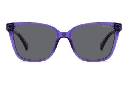 Слънчеви очила Polaroid Junior PLD8062/S B3V/M9 Polarized Око на котка Виолетова