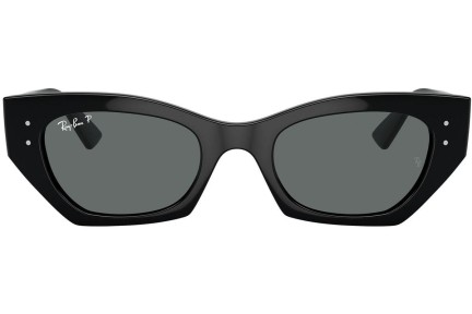 Слънчеви очила Ray-Ban RB4430 667781 Polarized По веждите Черна