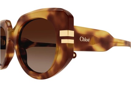 Слънчеви очила Chloe CH0257S 002 Заоблени Хавана