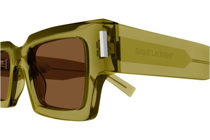 Слънчеви очила Saint Laurent SL572 008 Правоъгълни Зелена